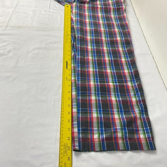 Hugo Boss Pajama Pants Mens‎ Medium Plaid Blue Red 100% Cotton Lightweight - Picture 8 of 13